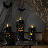 Halloween Ghost Decor: Black Scary Ghost Face Candle Holder Halloween Table Decor